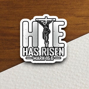 Sticker Il a ressuscité, Sticker religieux, Sticker foi, Sticker culte, Sticker chrétien, Sticker Écriture sainte