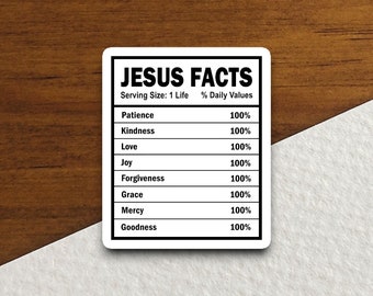 Jesus Facts Sticker, Christian Faith Vinyl Decal, Fun Religious Jesus Sticker, Bible Lover Gift, Christian Humor, Faith Decor