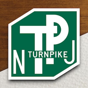 New Jersey Turnpike-stickers, verkeerssticker, decoratie verkeersbord, verkeersborden, bouwborden, verkeersbord