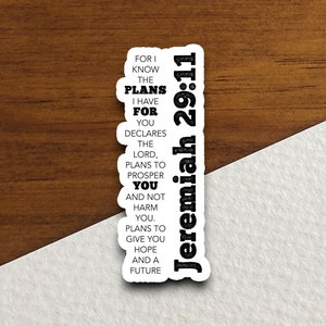 Sticker Je connais les projets que j'ai pour toi, Sticker religieux, Sticker foi, Sticker culte, Sticker chrétien, Sticker Écriture sainte