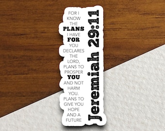For I Know the Plans I Have for You Sticker, Jeremiah 29:11 Bible Verse Vinyl Decal, Christian Faith Gift, Jesus Scripture Decor