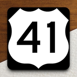 United States route 41 road sign sticker, road trip sticker, highway sign, room decor, travel sticker