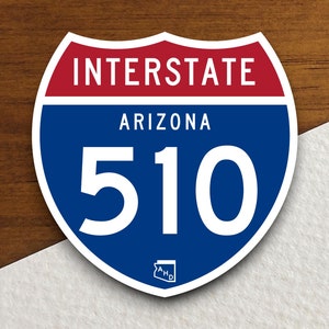Interstate route  510 arizona sticker, Interstate Highway Sign Expressway Stickers, Highway Sign Road Trip Sticker