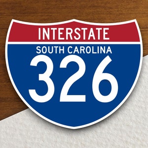Interstate route  326 south carolina sticker, Interstate Highway Sign Expressway Stickers, Highway Sign Road Trip Sticker