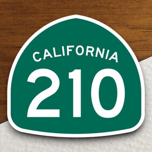 California state route 210 road sign sticker, road trip sticker, highway sign, room decor, travel sticker