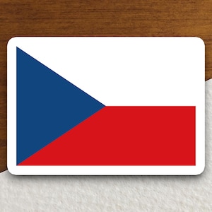 Czechia country flag sticker, international country sticker, international sticker, Czechia sticker