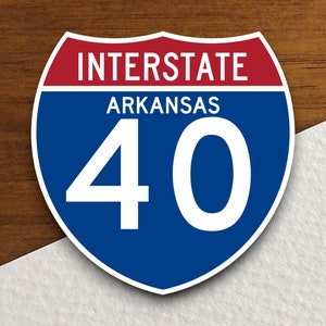 Interstate Route 40 Arkansas Aufkleber, Interstate Roadway Schild Expressway Aufkleber, Landstraße Schild Road Trip Aufkleber