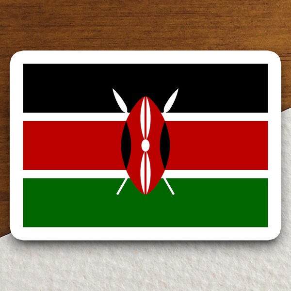 Kenya flag sticker, international country sticker, international sticker, Kenya sticker