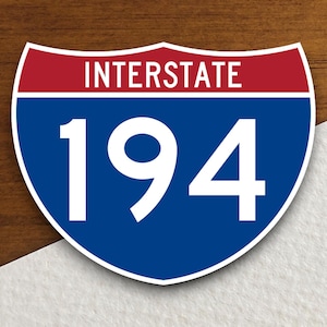 Interstate route  194 sticker, Interstate Highway Sign Expressway Stickers, Highway Sign Road Trip Sticker