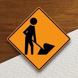 Adesivos de sinalização rodoviária para homens trabalhando, Adesivo de trânsito, Decoração de sinalização rodoviária, Placas de obras rodoviárias, Placa de trânsito