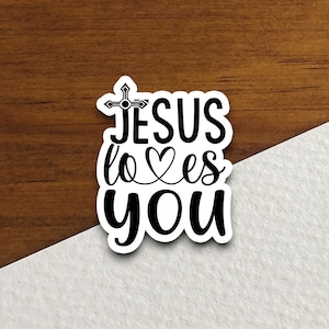 Sticker Jésus vous aime, Sticker religieux, Sticker foi, Sticker culte, Sticker chrétien, Sticker écriture sainte