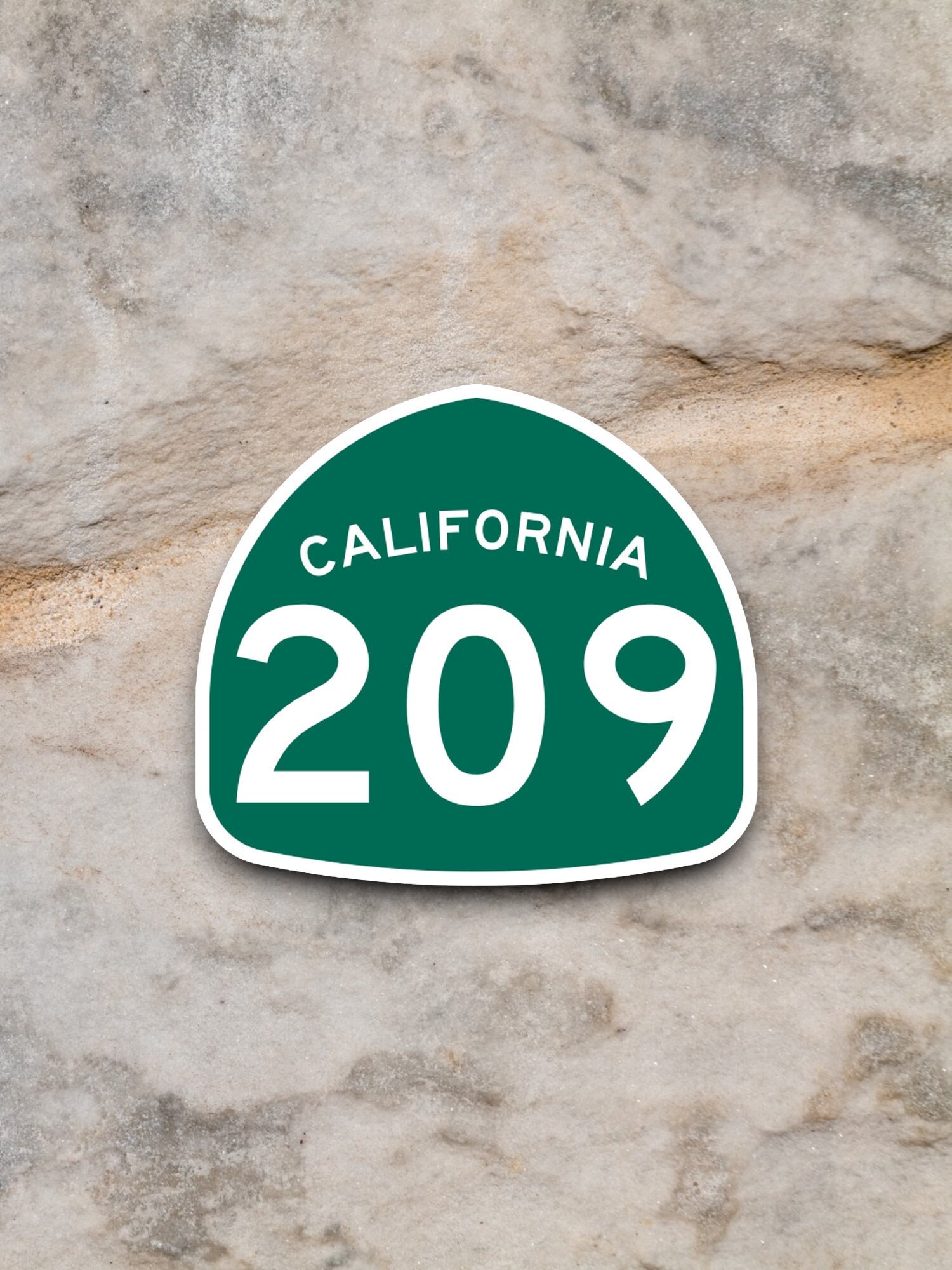 カリフォルニア州道209号線の道路標識ステッカー、ロードトリップ