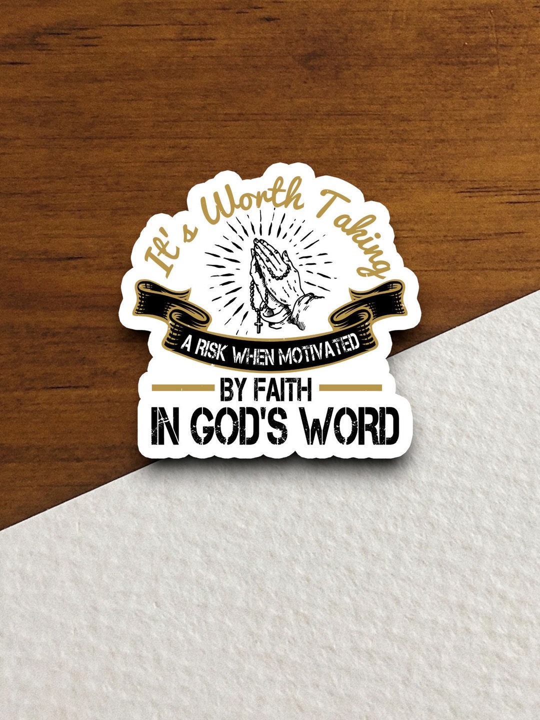 Scripture Taking Risk It's Worth Taking a Risk When Motivated Sticker, Religious Sticker ...
