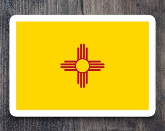 Adesivi Per Auto - Sticker Bandiera New Mexico (Stato USA) - Dimensioni 8x5 Cm - Vinile Resistente Per Esterni - 3
