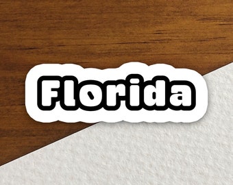 Sticker Florida, sticker staat, sticker waterfles, tijdschriftsticker, laptopsticker