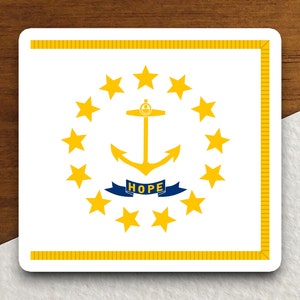 Adesivo dello Stato del Rhode Island, adesivo della bandiera del Rhode Island, adesivo del gagliardetto, adesivo dello striscione, adesivo del simbolo del Rhode Island, adesivo dell'emblema
