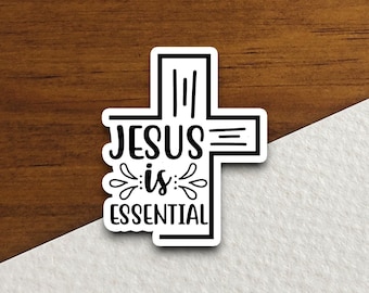 Pegatina cristiana "Jesús es esencial", calcomanía de fe religiosa, álbum de recortes, diario.