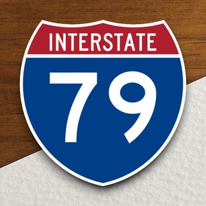 Interstate route  79 sticker, Interstate Highway Sign Expressway Stickers, Highway Sign Road Trip Sticker