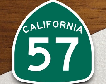 Autocollant de panneau de signalisation de la route 57 de l&#39;état de Californie, autocollant de voyage sur la route, panneau de signalisation routière, décoration de chambre, autocollant de voyage
