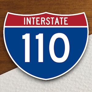 Interstate route  110 sticker, Interstate Highway Sign Expressway Stickers, Highway Sign Road Trip Sticker