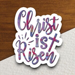 Christus ist auferstandener Aufkleber, Jesus Christus Aufkleber, Osteraufkleber, Feiertagsaufkleber, religiöser Aufkleber, Glaubensaufkleber, Anbetungaufkleber