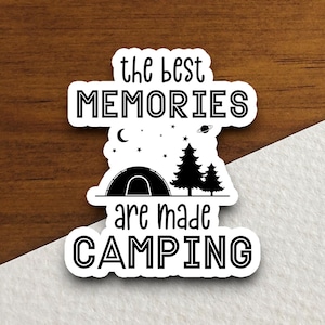 Pegatina de recuerdos de camping, pegatina de vacaciones, pegatina de viaje, decoración de habitación, pegatina de botella de agua, pegatina para portátil