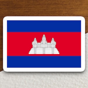 Adesivo de bandeira do país do Camboja, adesivo de país internacional, adesivo internacional, adesivo do Camboja