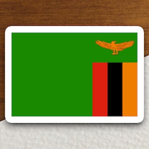Zambia country flag sticker, international country sticker, international sticker, Zambia sticker