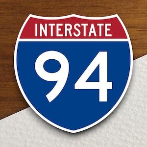 Interstate route  94 sticker, Interstate Highway Sign Expressway Stickers, Highway Sign Road Trip Sticker