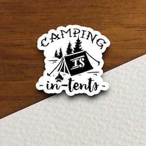 Pegatina de aventura de camping, pegatina de vacaciones, pegatina de viaje, decoración de habitación, pegatina de botella de agua, pegatina de portátil