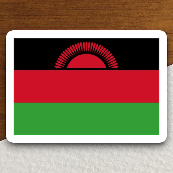 Malawi flag sticker, international country sticker, international sticker, Malawi sticker