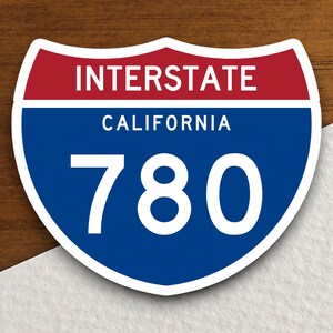 Interstate route  780 california sticker, California sticker, Interstate Highway Sign Expressway Stickers, Highway Sign Road Trip Sticker