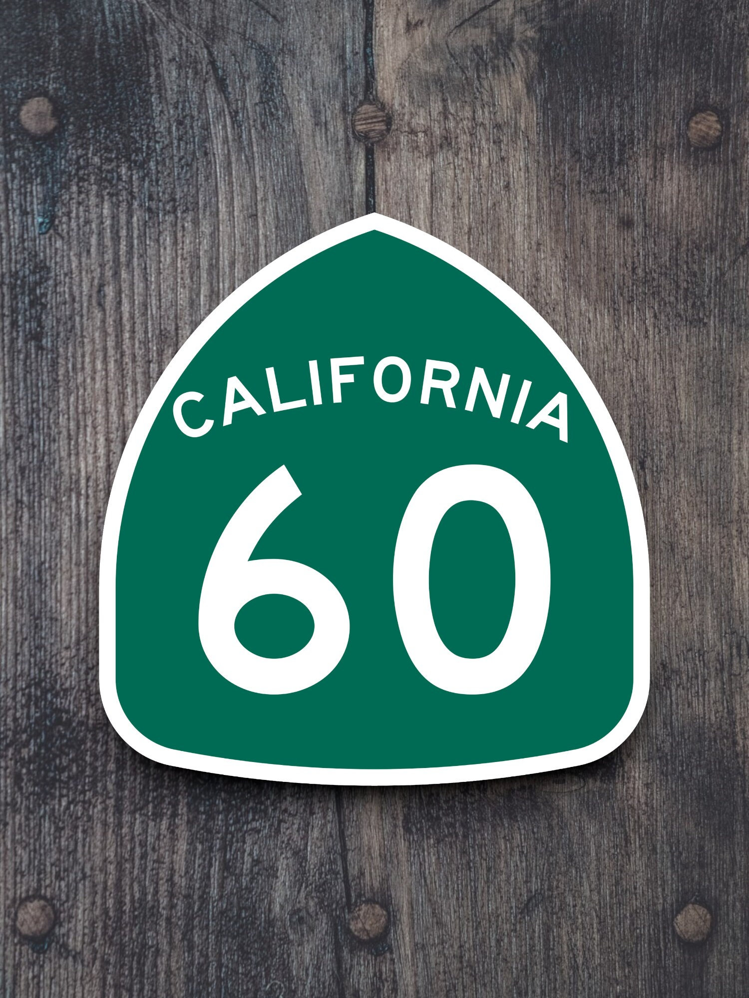 カリフォルニア州道60号線の道路標識ステッカー、ロードトリップ