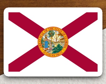 Florida state sticker, Florida flag sticker, pennant sticker, banner sticker, Florida symbol sticker, emblem sticker
