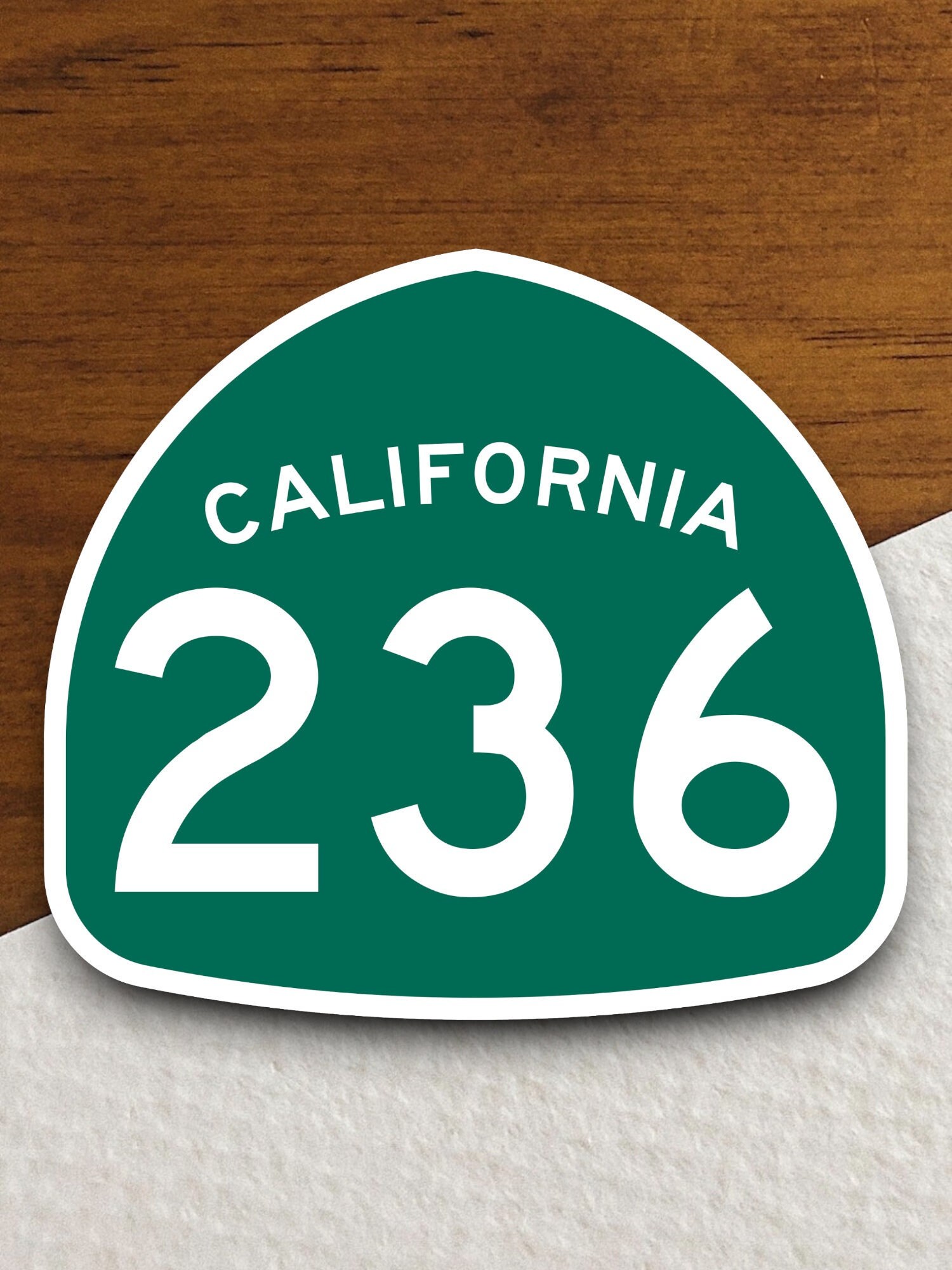 アメリカ　道路標識　カリフォルニア　ルート99 州道　ハイウェイ　ロードサイン カリフォルニア州道236号線の道路標識ステッカー、ロードトリップ
