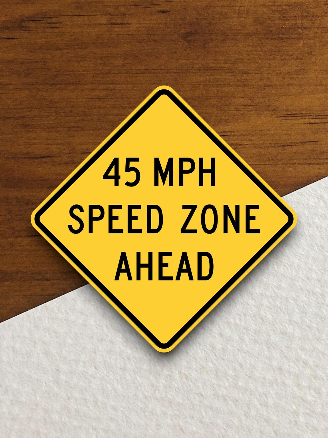 45 Mph Speed Zone Ahead Sticker Road Sign Sticker Travel Etsy