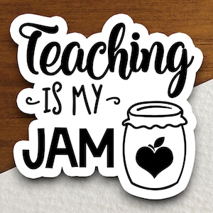 Teach is My Jam Aufkleber, Lehrer-Aufkleber, Schulaufkleber, Süßer Aufkleber