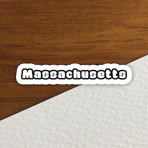 Massachusetts Sticker, State Sticker, Water Bottle Sticker, Journal Sticker, Laptop Sticker