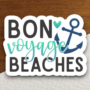 Adesivo "Bon Voyage Beaches", adesivo per le vacanze, adesivo da viaggio, decorazione per la stanza, adesivo per bottiglia d'acqua, adesivo per laptop
