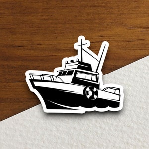 Fischerboot Aufkleber, Angelaufkleber, Fischaufkleber, Sportfischen, kommerzielles Angeln