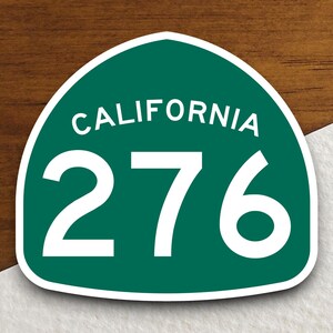 California state route 276 road sign sticker, road trip sticker, highway sign, room decor, travel sticker