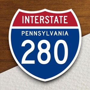 Interstate route  280 Pennsylvania sticker, Interstate Highway Sign Expressway Stickers, Highway Sign Road Trip Sticker
