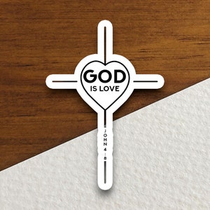 God is love sticker, Religious Sticker, Faith Sticker, Worship Sticker, Christian Sticker, planner sticker, God sticker