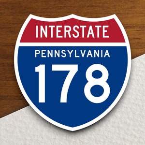 Interstate route  178 pennsylvania sticker, Interstate Highway Sign Expressway Stickers, Highway Sign Road Trip Sticker