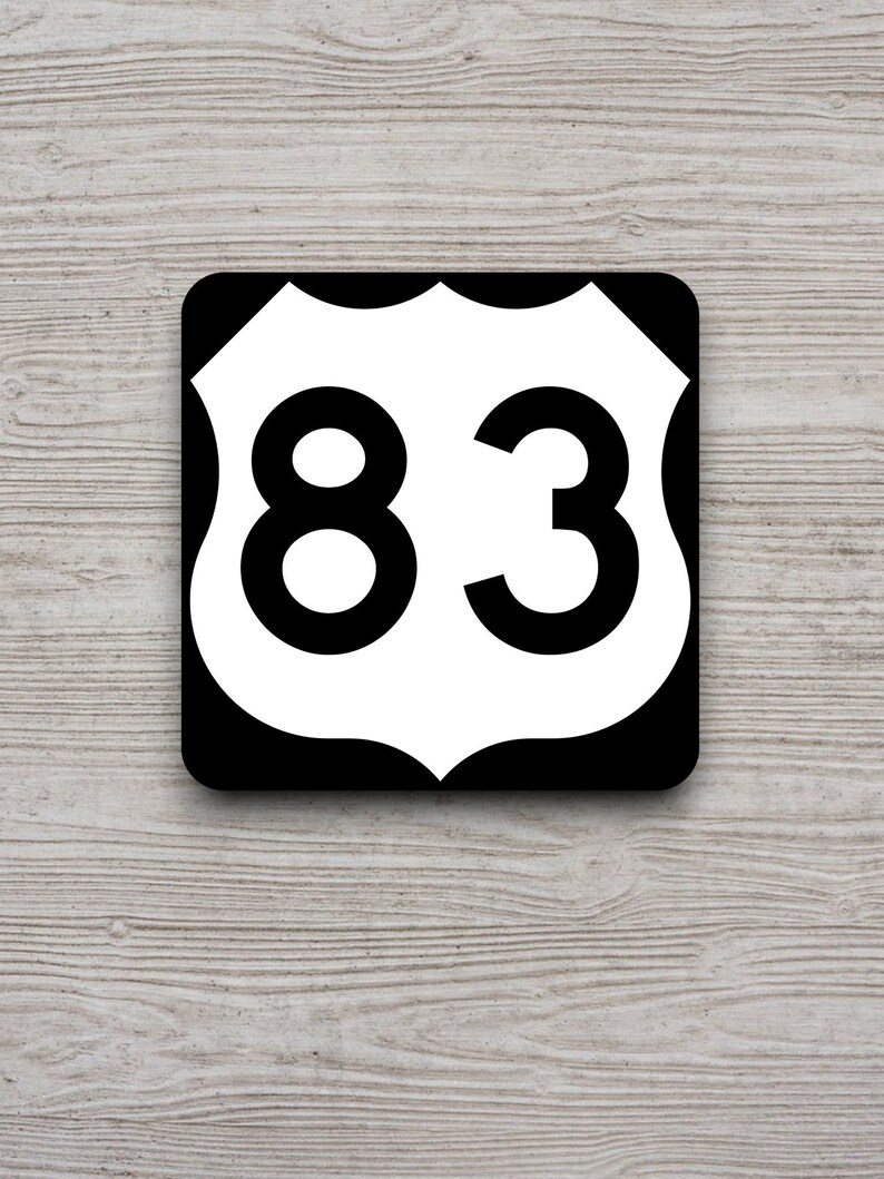 83 Sign United States Route 83 Road Sign Sticker, Road Trip Sticker, Highway ...