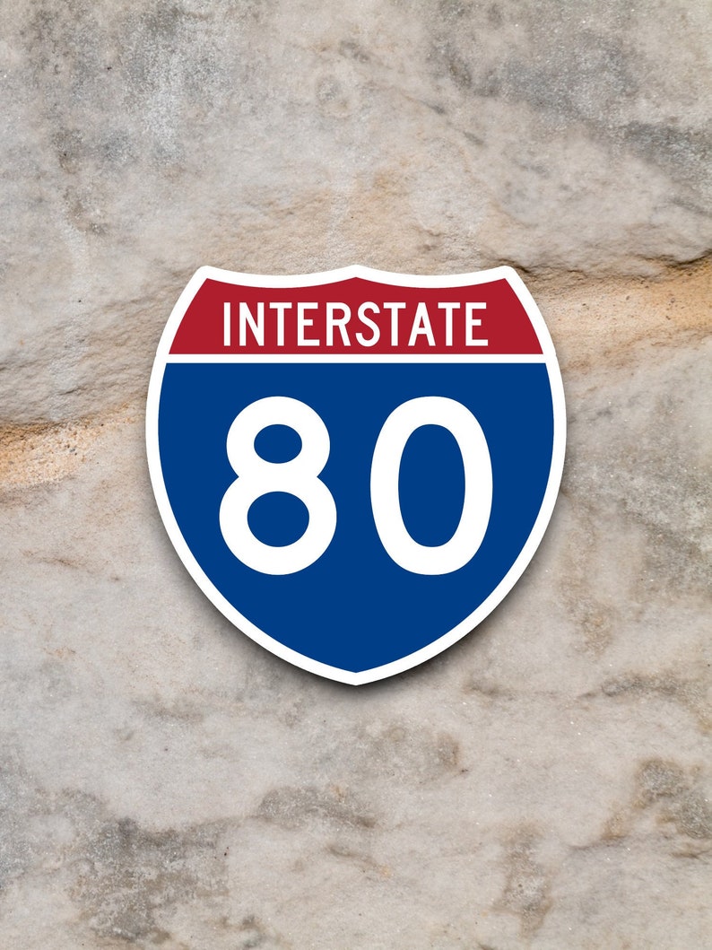 Interstate 8 Sticker Interstate Route 80 Sticker, Interstate Highway Sign Expressway ...