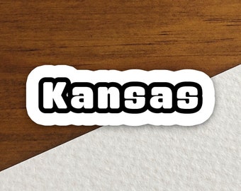 Kansas Aufkleber, Zustand Aufkleber, Wasserflasche Aufkleber, Journal Aufkleber, Laptop Aufkleber