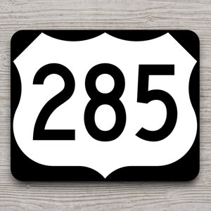 Autocollant de panneau de signalisation Etats-Unis Route 285, autocollant de voyage sur la route, panneau de signalisation routière, décoration de chambre, autocollant de voyage