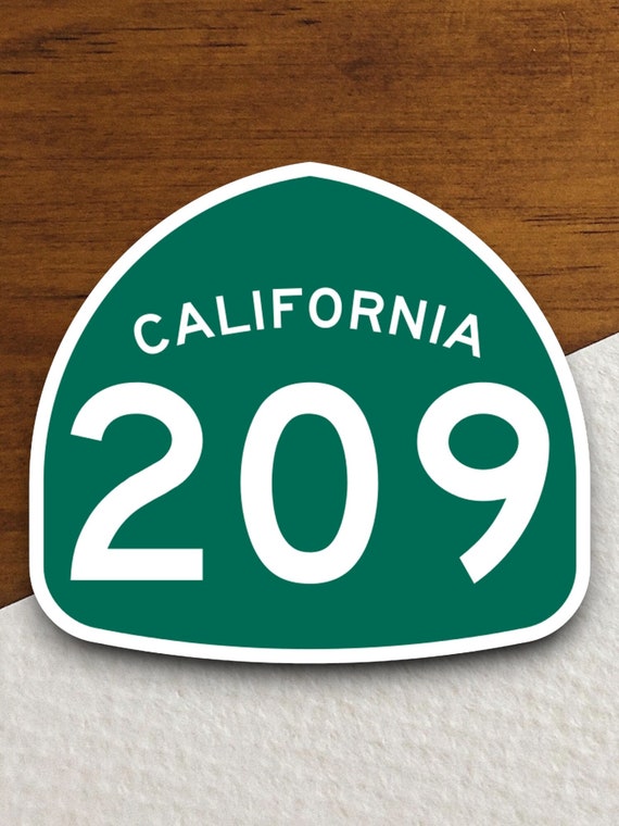 カリフォルニア州110号線 道路標識　本物 カリフォルニア州道209号線の道路標識ステッカー、ロードトリップ