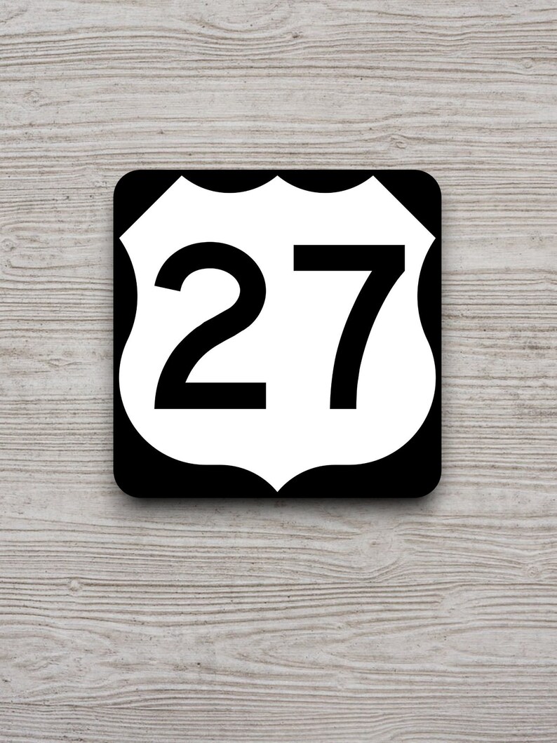 Square 27 Sticker United States Route 27 Road Sign Sticker, Road Trip Sticker, Highway ...